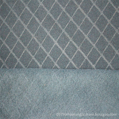 Two-Tone Embossed Double-sided Brushed Checked Fleece Fabric